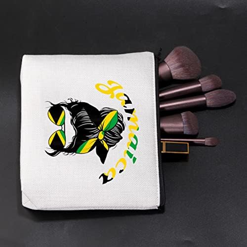 Jniap Jamaica Gifts for Women Jamaican Bands Cosmetic Bag Jamaica Viagem Bolsa de Maquiagem Bolsa de Zíper -Mães Jamaicano