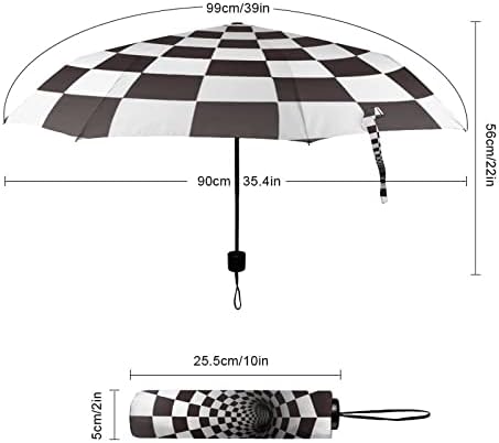 Túnel em espiral em preto e branco 3 dobras guarda-chuva de guarda