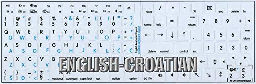 Mac croata/eslovena - inglês não transparente decalques de teclado branco