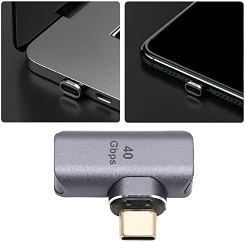Adaptador USB C Magnético, USB C a C Angle reto Adaptador magnético Plugue compacto e reprodução para dispositivos de