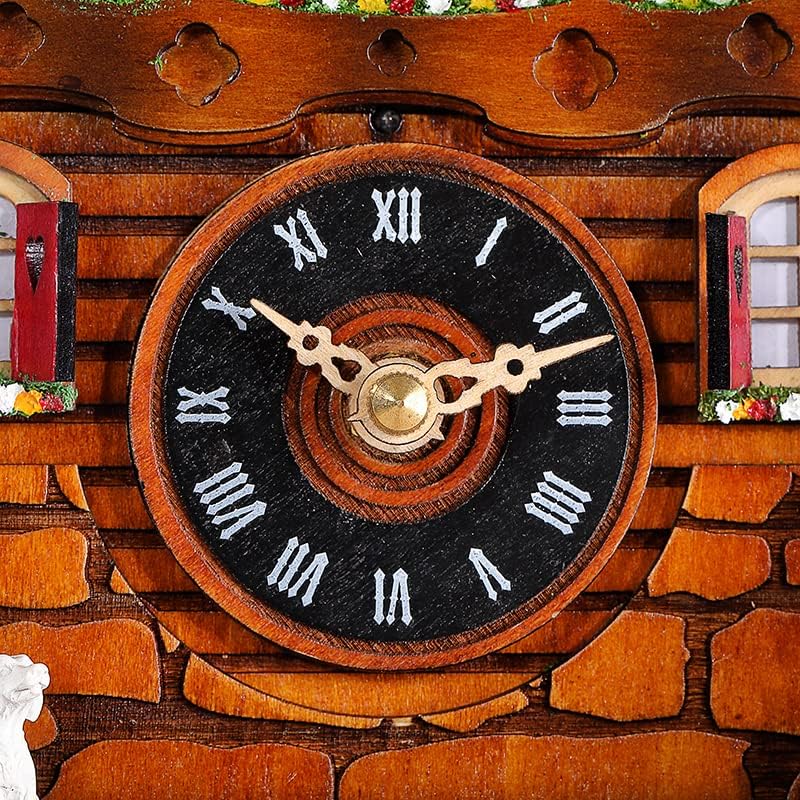Relógio de cuckoo cuckoo relógio florestal preto antigo pêndulo de madeira relógio de parede de quartzo