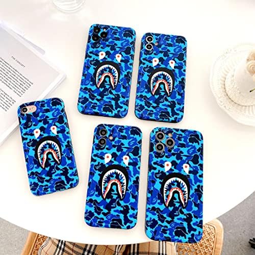 Imcooerkez blue design iPhone legal SE 2020 Caso para menino adolescente, slim fit robusta fofa diversão iphone 7 8 capa de designer, desenho animado de moda Funny Pattern iPhone Sopho