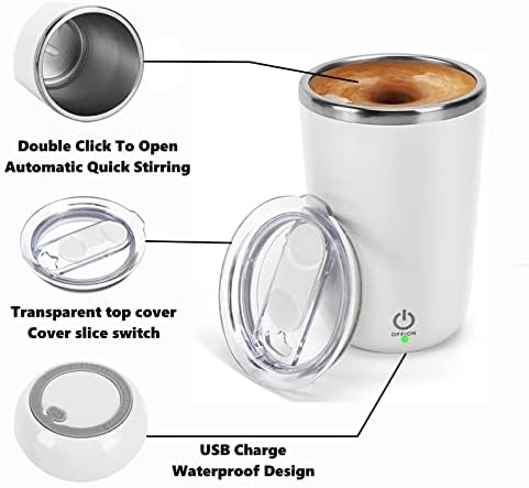 Ckedes Auto -agitação de caneca automática Auto -aço inoxidável caneca de café elétrica Mistura de caneca em casa Viagem de escritório