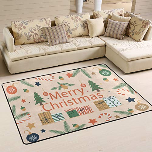 Mr.xzy grande tapete de área para sala de estar Feliz Natal Presente Árvore do pinho Crianças macias Crawl Crewat tapete