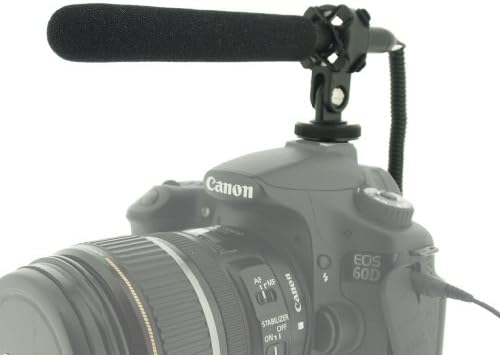 Microfone de espingarda Polaroid Pro Video Video Fin e Light Condenser com montagem de choque para o Canon XA25, XA20, Vixia