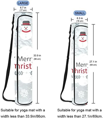 Lindo boneco de neve com chapéu preto Bolsa de transportadora de tapete com alça de ombro de ioga bolsa de ginástica bolsa de praia