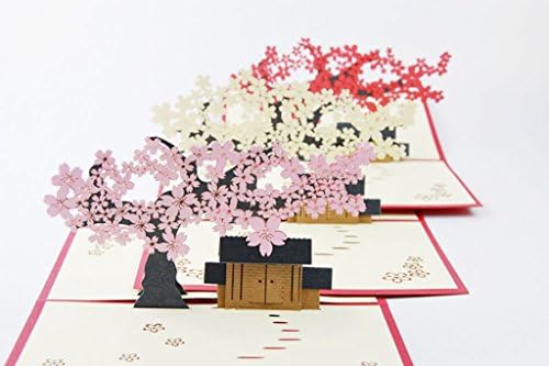 Isharecards feitos à mão 3D Pop -up, obrigado cartões para todas as ocasiões - Sakura