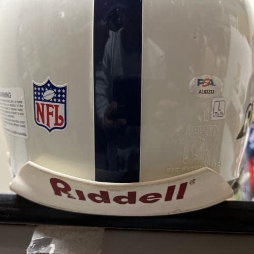 Marshall Faulk assinou Indianapolis Colts Authentic Proline capacete PSA SP Auto RC - Capacetes NFL autografados