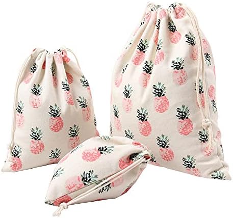 Padrão de abacaxi Ruih bolsas de tração dupla de tração dupla bolsas de musselina sacos sacos sacos de saqueta para joias favores de doces festa de aniversário