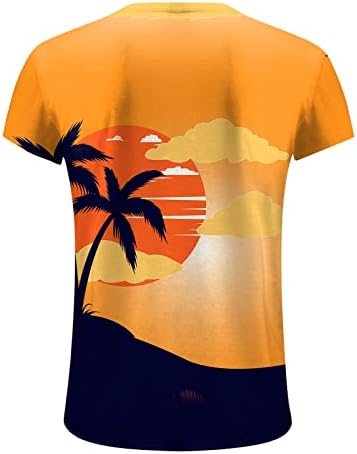 Ayaso Fashion 3D Beach Priaido Menção curta Menina curta Camiseta casual Hawaiian Pattern Athletic Summer Holiday