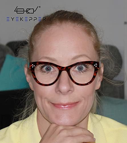 Eyekepper 4-Pack Cateye Design Reading Glasses Leitores de grandes dimensões Óculos para mulheres lendo