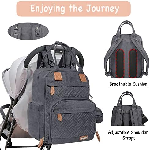 Mochila Yokakio Backpack para meninos para meninos Bolsas de bebê com troca de casas e chupeta e correias de carrinho de carrinho