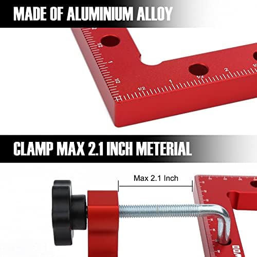 Laiwoo Clamping Square, quadrados de posicionamento de 90 graus 4 Conjunto de 5,5 polegadas, ferramenta quadrada de