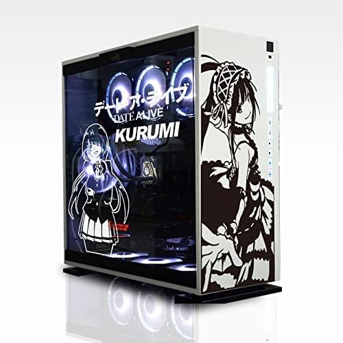 Adesivos de anime kurumi para caixa de PC, decalque japonês de decoração de desenhos animados para a pele de computador ATX,