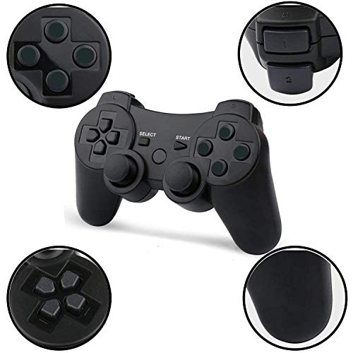 PS3 Controller sem fio, Joystick remoto para jogos para PlayStation 3 com cabo de cabo carregador