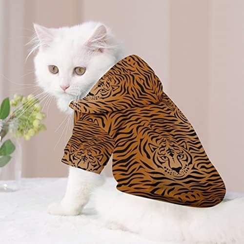 Tigre Animal Print Cat Camisa de uma peça de cães da moda com acessórios para animais de estimação
