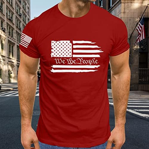 Camisetas de bandeira americana para homens Manga curta 4 de julho Apertado USA FAGN USA PATRIOTICFUNNY Tees gráficos