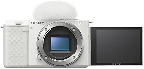 Sony ZV-E10 Corpo da câmera sem espelho, branco, pacote com kit de vlogger accvc1, cartão de memória, mochila, bateria 2x, carregador,