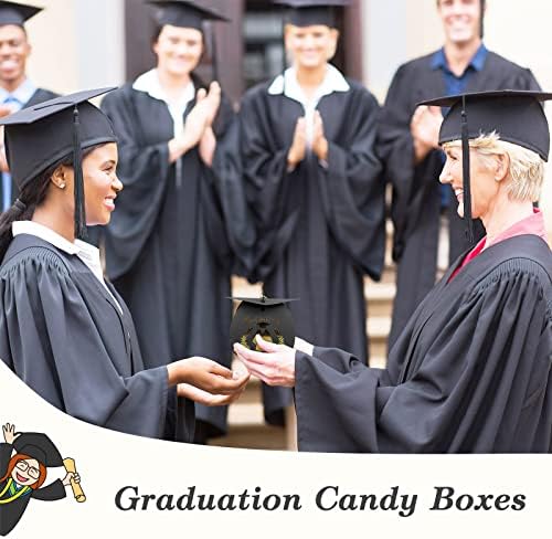 Akerock 30 PCS Caixa de presente de graduação, caixas de doces de formatura com borla, Parabéns Caixa de Cap para a turma de 2023