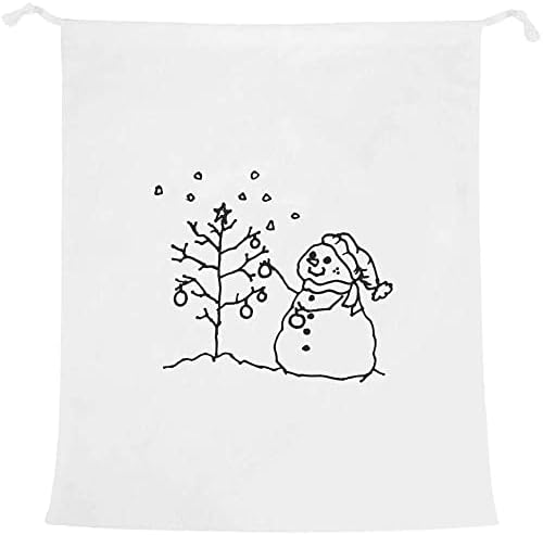 Azeeda 'Snowman & Christmas Tree' Laundry/Lavagem/Bolsa de Armazenamento