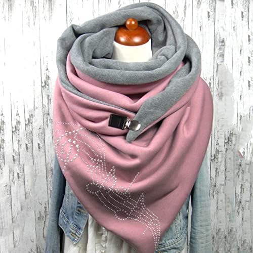 Xales de lenço de inverno para mulheres lenço de botão vintage de algodão multiuso térmico macio e confortável com tendência