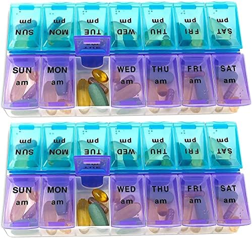 Medca Weekly Pill Organizer, duas vezes por dia, pacote de 2