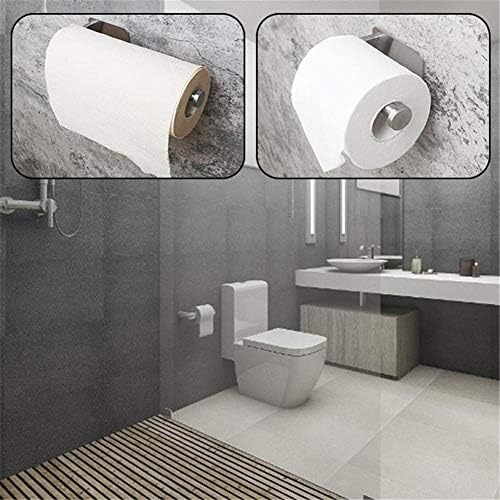 LXX Auto Adesivo Aço inoxidável Placa de papel higiênico Suporte para suporte da cozinha Rack de toalha de banheiro D/Silver/M