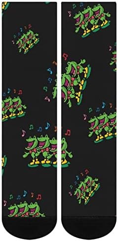 Weedkeycat Frog Chorus Crew Socks Novidade Funny Print Graphic Casual Moderate espessura para o outono da primavera e inverno