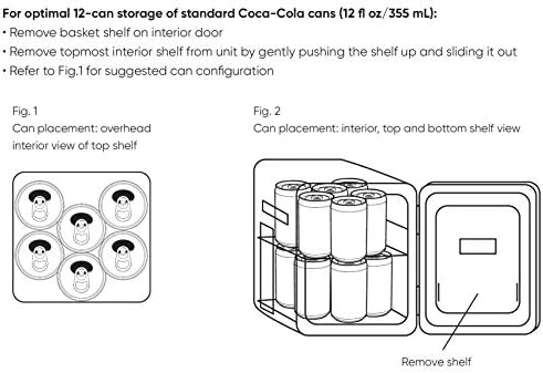 Cooluli Retro Coca -Cola Mini geladeira para quarto - carro, mesa de escritório e dormitório da faculdade - 10l/12 lata de geladeira