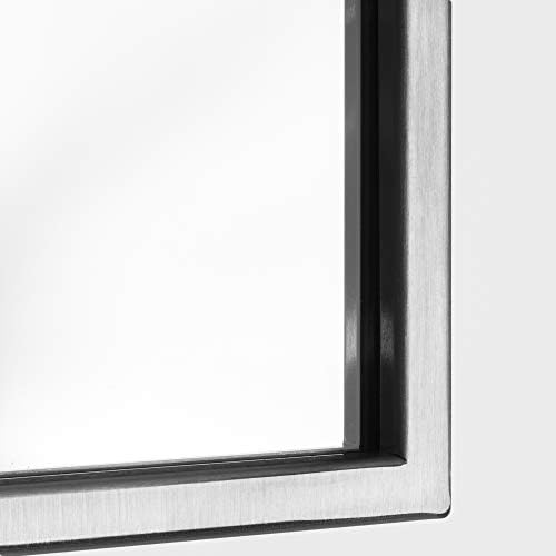 Cabeça oeste escovou níquel retangular emoldurado parede de destaque Mirror - 24 x 30