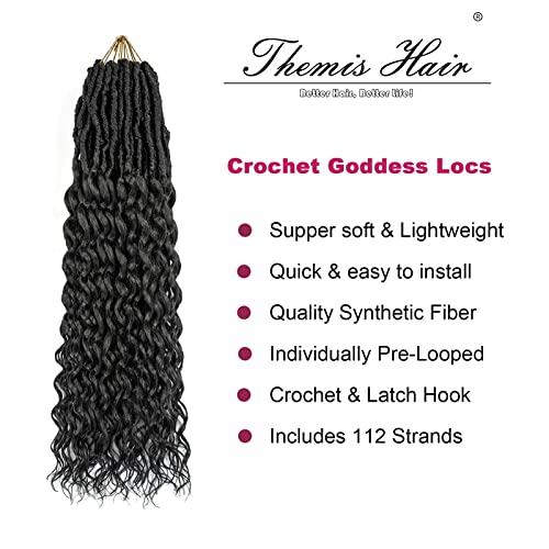 New Faux Locs Crochet Hair with Deep Curly Ends 24 polegadas 8 pacotes de deusa preta Locs suaves Branças sintéticas