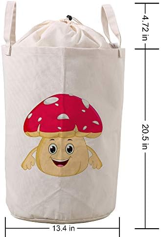Roupa de cesta de lavanderia Roupas sujas bolsa impermeável feliz cogumelo de cogumelos decoração de casa organizador de