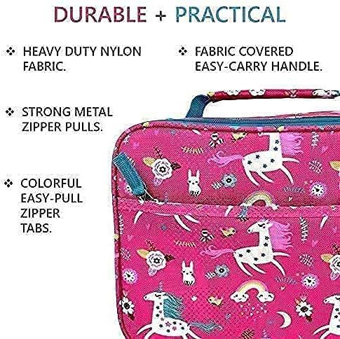 lancheira e bolsa de bento de unicórnio Kinsho Unicorn para crianças pequenas, caixas rosa fofas com unicórnios