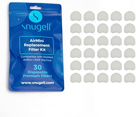 AirMini CPAP Filtros por Snugell ™ | Compatível com a AirMini de RESMED para viagem | Filtros CPAP 30-PACK | Fabricado nos EUA