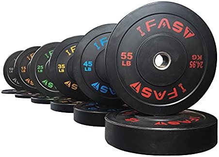 Placas olímpicas de peso do IFAST Conjunto de placas de para -choque de 370 lb, placas de treinamento de força de