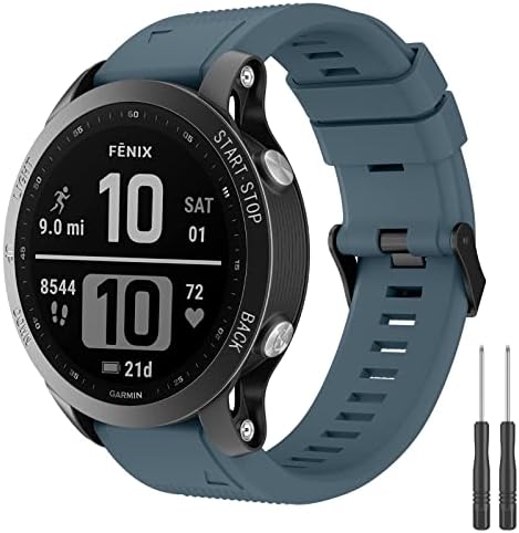 Wanme Compatível com Garmin Fenix ​​6 Band para homens, 22mm Quickfit Soft Silicone Watch Sport Bands Substitui