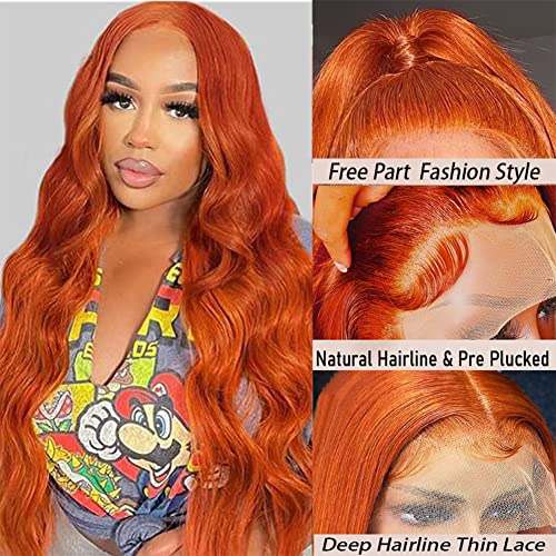 MUPUTTY GINGER WIG LACE PARAVES DE CAIMOS HUMANOS HUMANOS CABELOS HUMANOS PARANTIMAS DE CABE