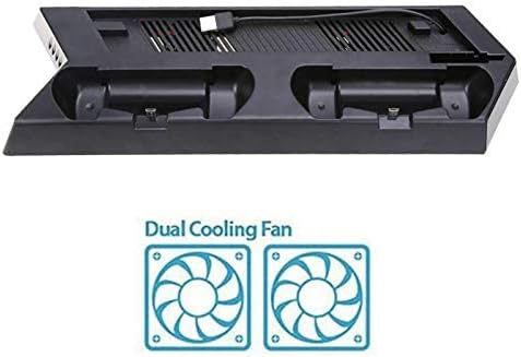 Dock de ventilador de resfriamento do controlador de console de jogo vertical com estação de carregamento duplo