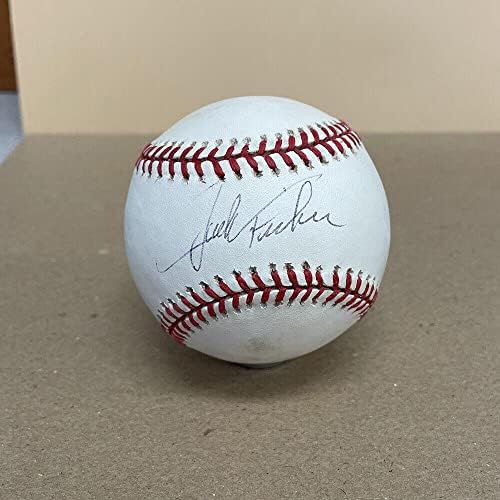 Jack Fisher assinou o Baseball Oal Auto com B&E Hologram Mets - Bolalls autografados