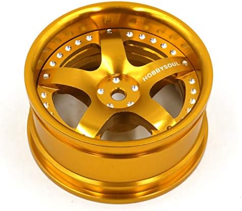 4pcs RC 1/10 Alumínio da roda de liga de alumínio HEX 12mm Ajuste Offset Gold Color Fit para 1:10 RC na estrada Touring