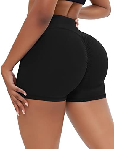Shorts de treino de ewedoos feminino de contorno de controção de barriga de barriga alta de barra