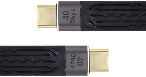 NFHK tipo C USB-C Male para masculino USB4 40GBPS 100W 8K Cabo de dados FPC Slim Slim para laptop e telefone 13cm