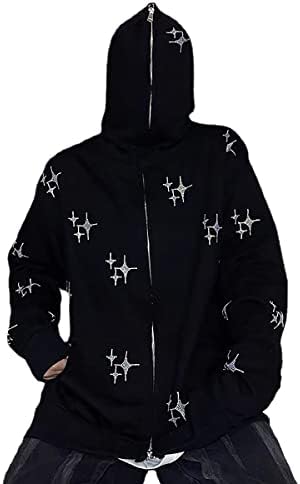 Hoodie gótico impressão de capuz escuro harajuku capuz sportswear tendência cheia de shinestones estrelas de rua hip hop