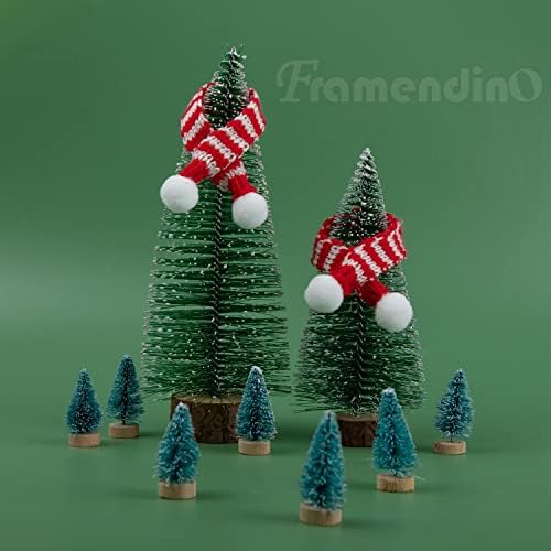 Framendino, 12 Pack Mini Christmas Felfs com listras brancas vermelhas para artesanato de árvores penduradas artesanato DIY