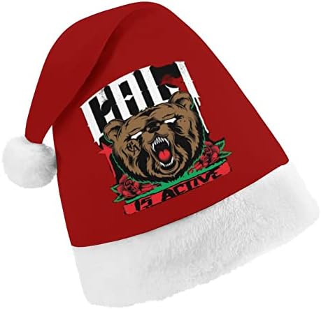 A República da Califórnia urso chapéu de Natal macio Papinho de Santa Função Funny para Festa Festiva do Ano Novo de Natal