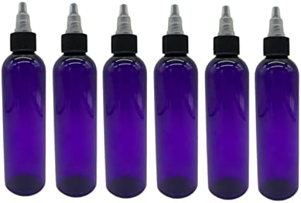 Fazendas naturais 4 oz Purple Cosmo BPA Garrafas grátis - 6 pacote de contêineres vazios recarregáveis ​​- óleos essenciais -