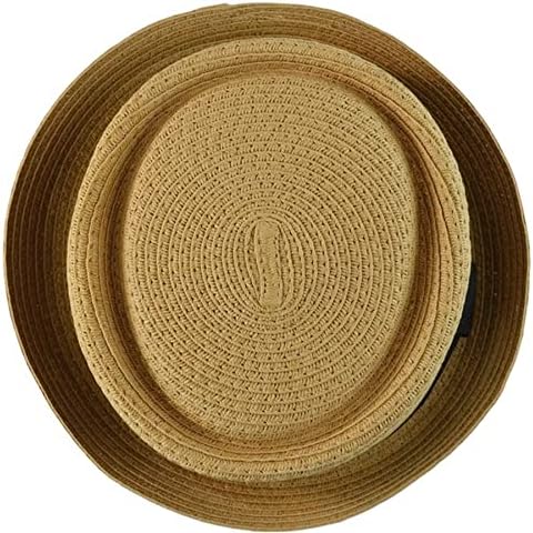 Fanche de palha de palha de verão masculino Derby Fedora Upturn Brim Hat