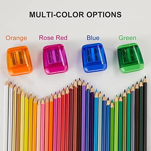 Sonuimy Pencil Sharpners, 4 PCs Manual de Lápis Manual, Bolinhos duplos Compacto de lápis colorido portátil para crianças com tampa
