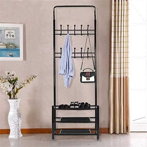 Excei Black Shoe Rack Standing Roupas Home Homer Sapato de Metal e Rack de Rack de Chapéu Rack