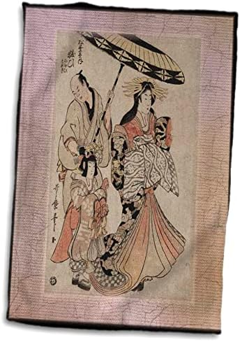 3drose florene asiática - 1831 Imagem da pintura japonesa Lady Yosoi - Toalhas